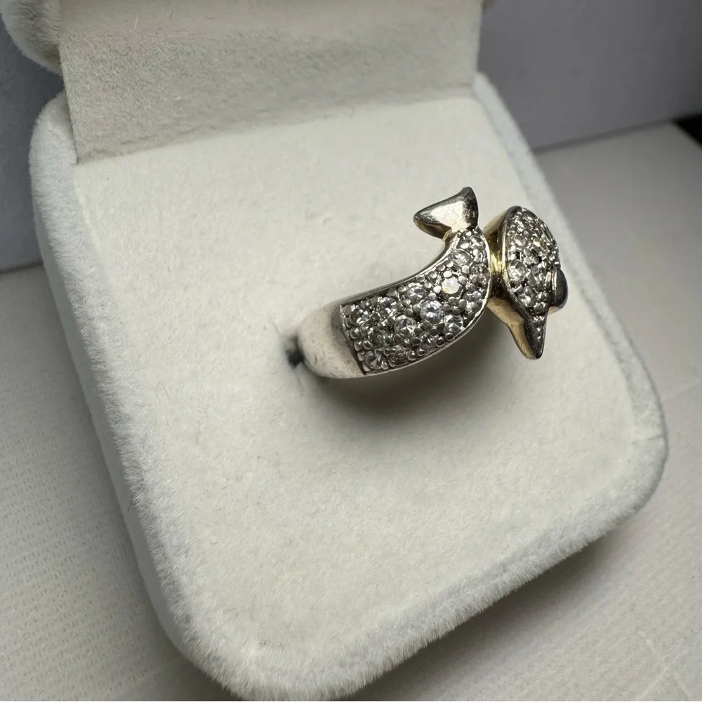 ROSS-SIMONS Dolphin 925 Sterling Silver CZ Ring Size 7.75